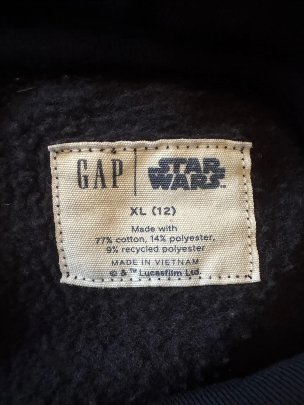 GAP Navy Star Wars Pullover Hoodie with Logo and matching pant.  BOYS XL